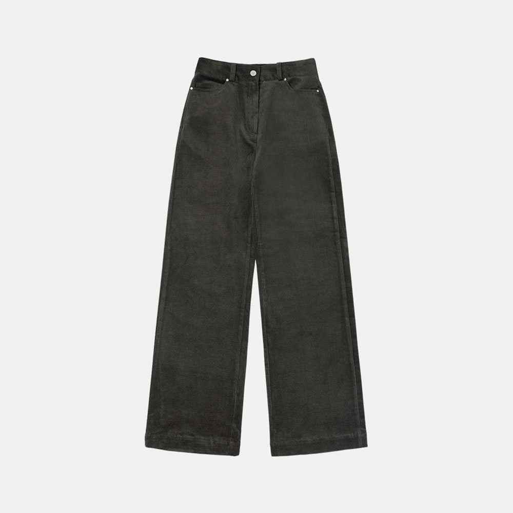 [12/6 예약발송] SIPT7056  high waist corduroy pants_Charcoal brown