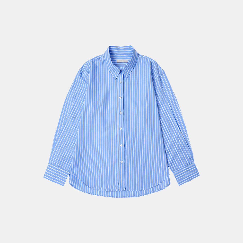 SITP5100 루즈 핏 스트라이프 셔츠_Light blue